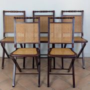 Set of 5 caned chairs