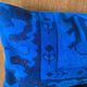 Electric Blue Vintage Turkish Rug Pillow, Hand-Stitched Wool Cushion