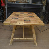 Rattan and ceramic table 1960