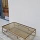 Rectangular coffee table in brass and chromed metal 1970 design