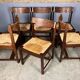 6 chairs rush Wenge Brutalist Mid Century
