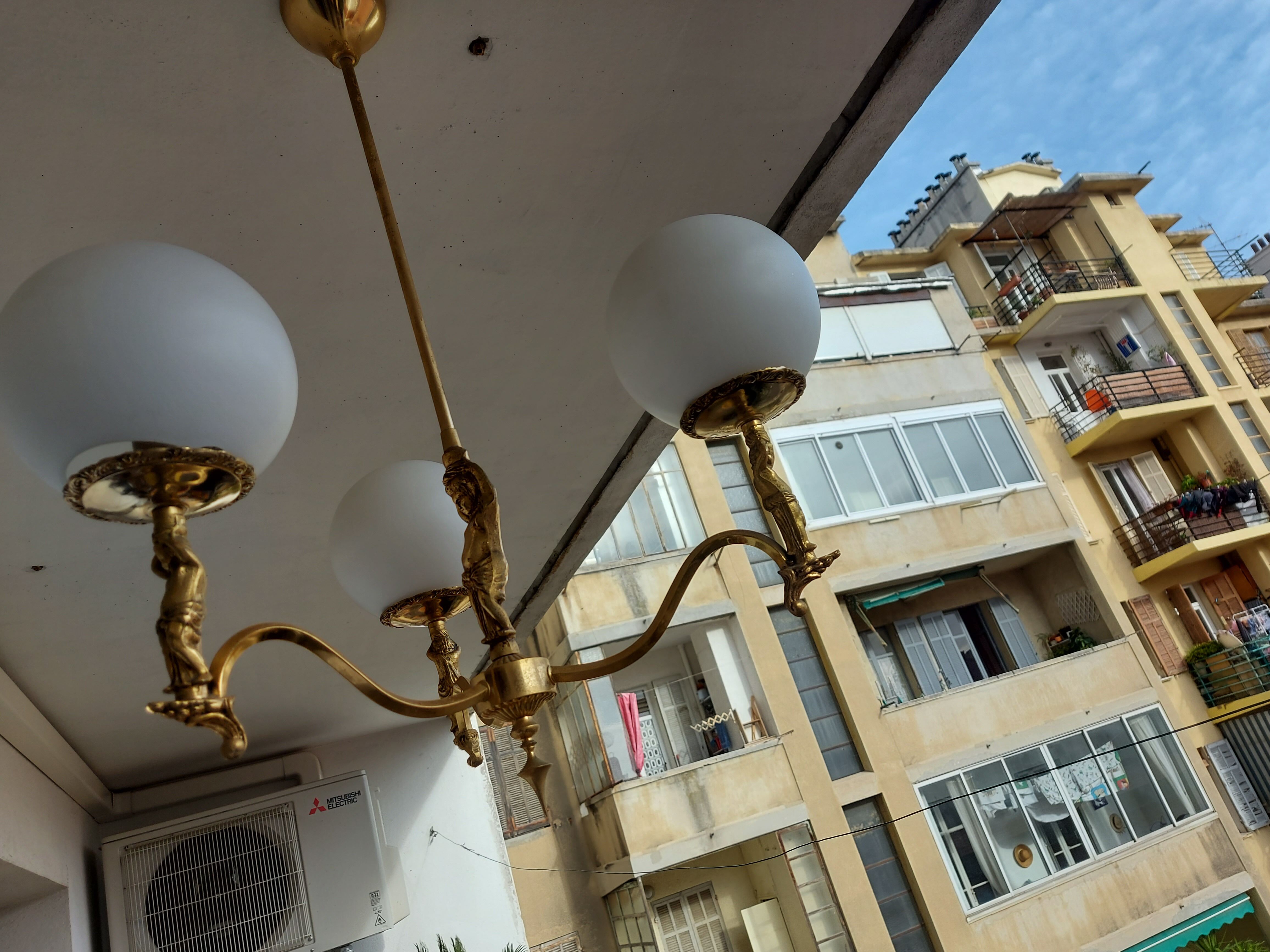 60'S vintage brass chandelier, Cherubin