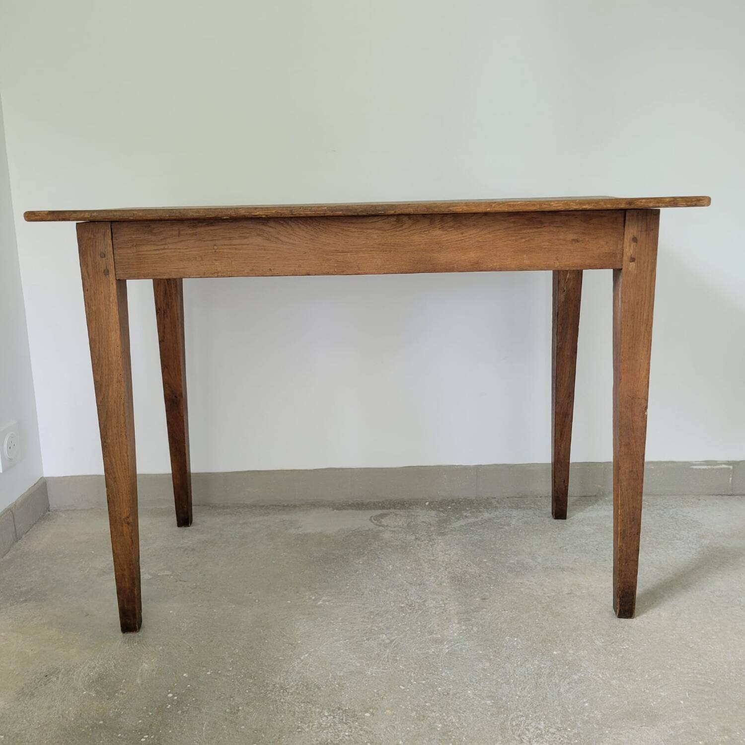 Antique desk made of solid wood and leather.