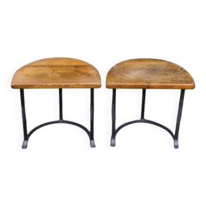 Paire de tables  chêne