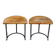 Paire de tables  chêne et fer forge des années 30, Art déco