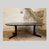 Dark wood extendable dining table, 1970s