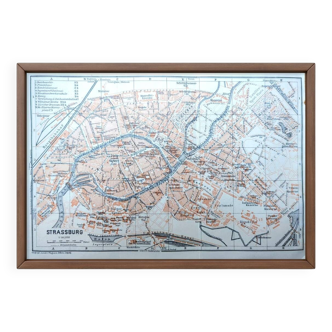 Imprimée en 1914, carte de Strasbourg.