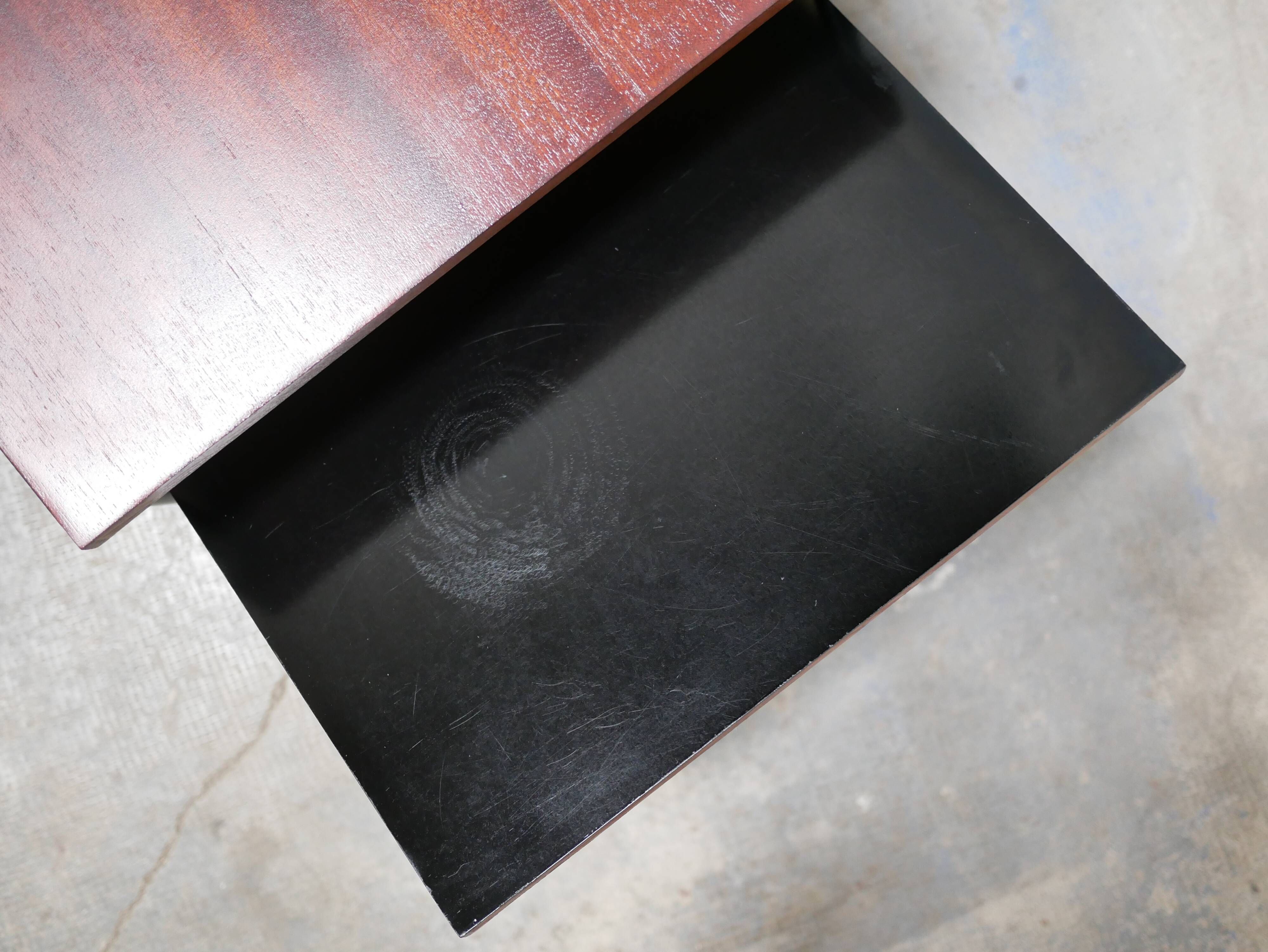Modernist coffee table in wood and metal