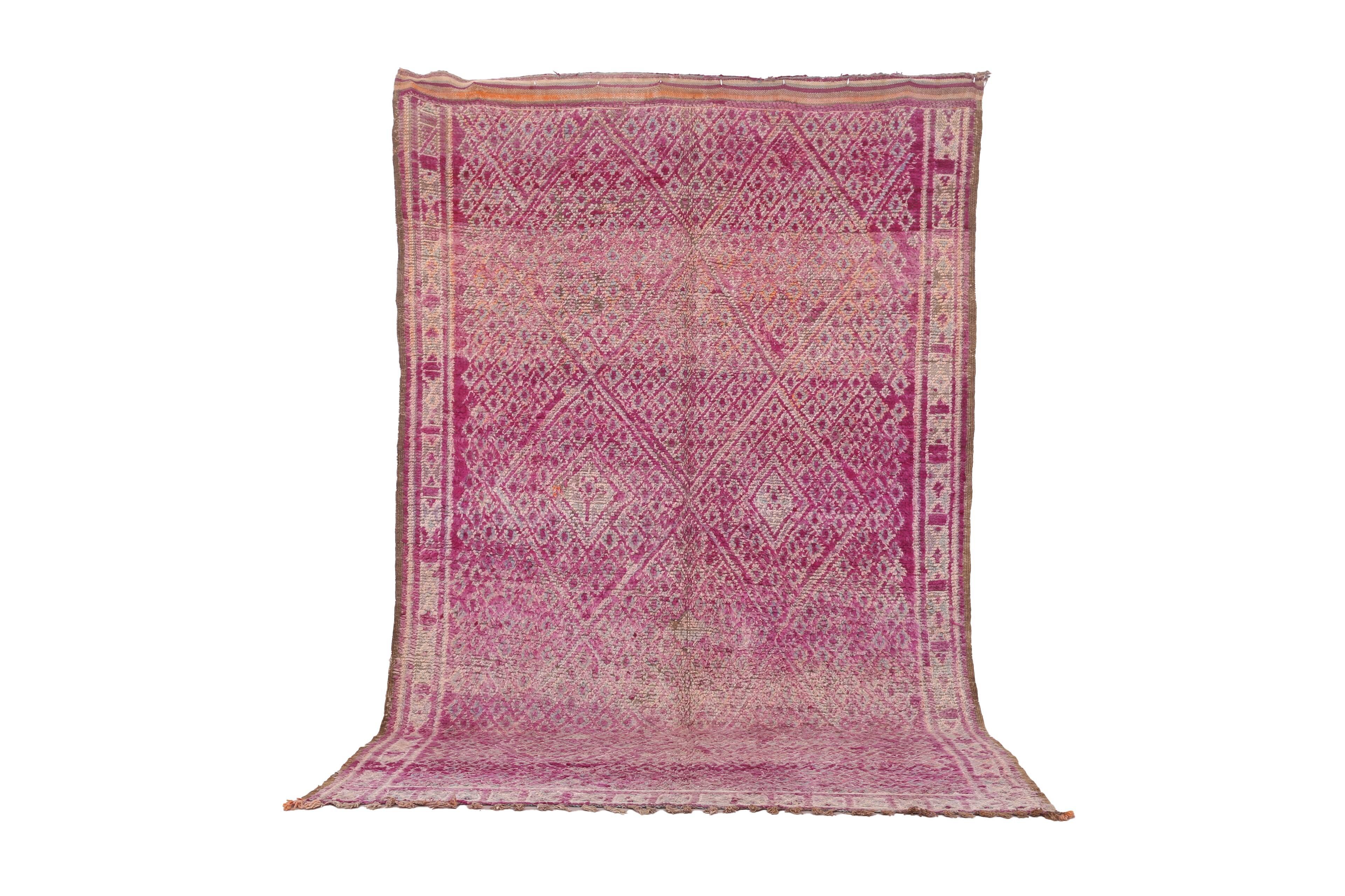 Purple Vintage Moroccan Rug 184 x 294 cm - Handmade Berber Rug - Wool Rug