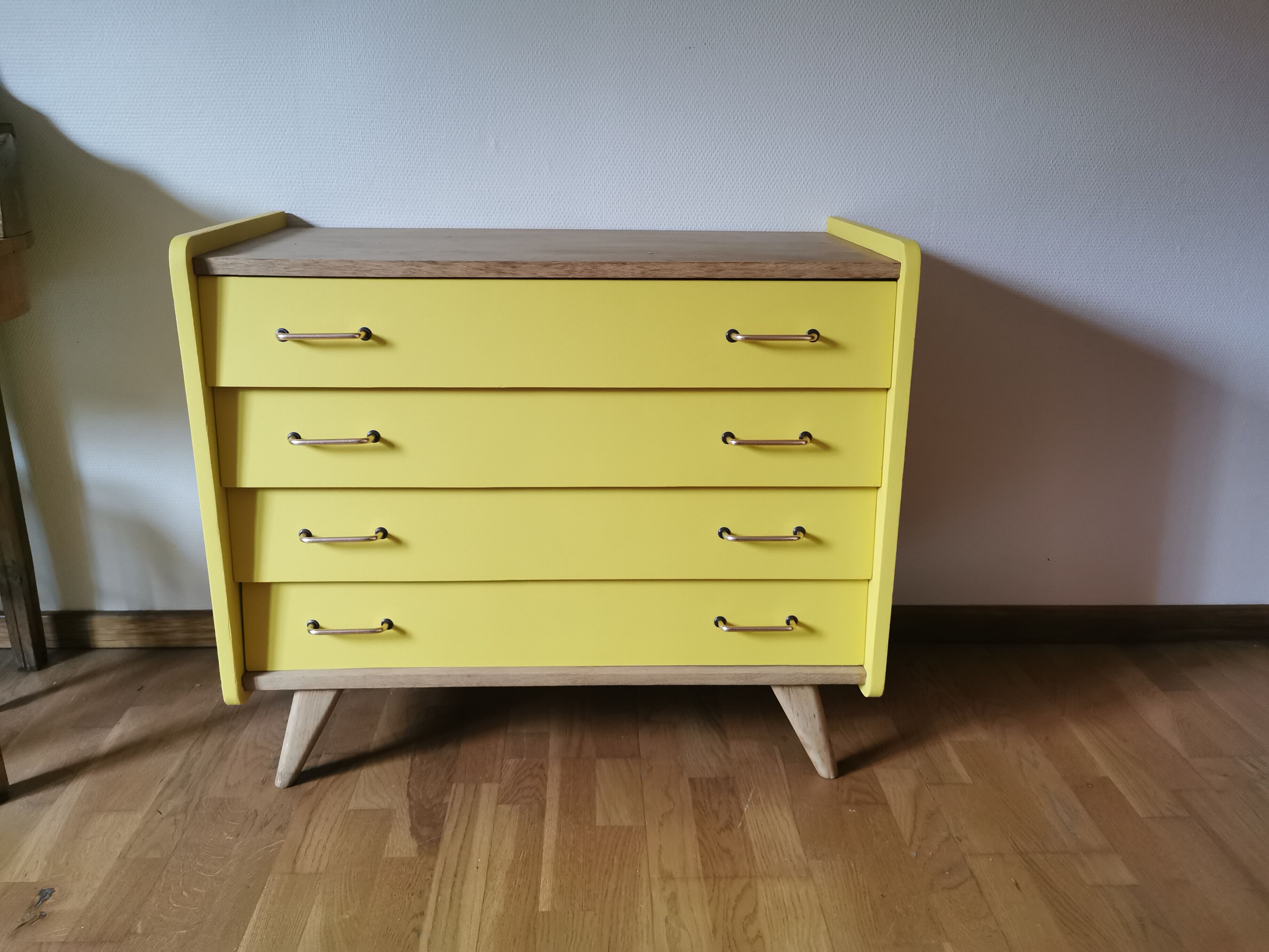 Vintage chest of drawers restyled feet compass