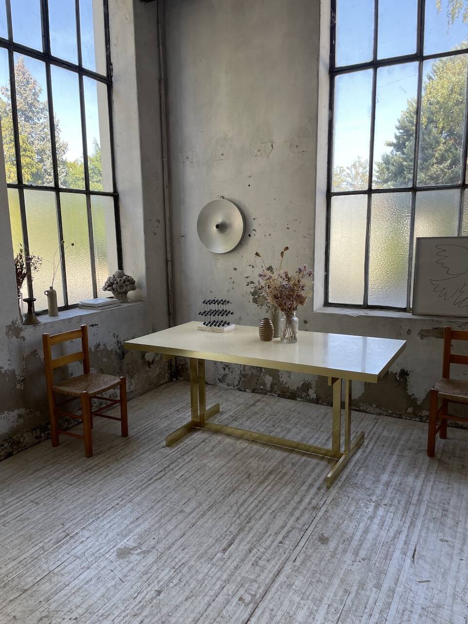 Brass table 1970 Italian lacquer