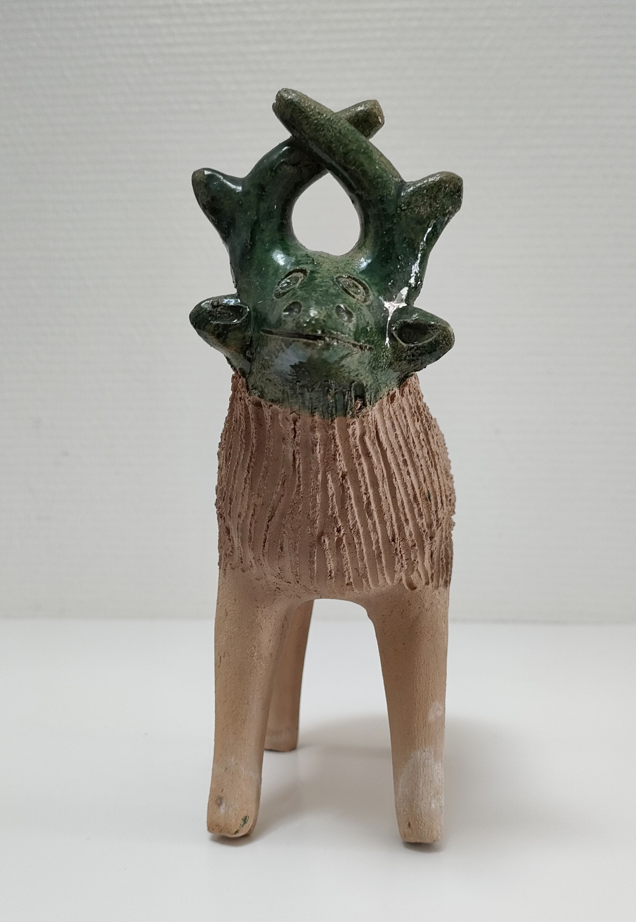 Vase picnic zoomorphic cow ceramic 70s
