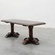 French Refectory Style Oak Dining Table with Turned Double Pedestal Base, 2