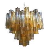 Amber and fume’ “tronchi” murano glass chandelier d60 by simoeng
