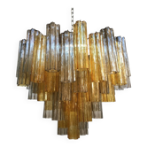 Lustre en verre de murano ambre et fume' « tronchi » d60 par simoeng