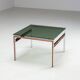 Scandinavian coffee table in metal, teak and smoked glass Denmark 1960