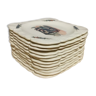 Square plates Obernai Sarreguemines