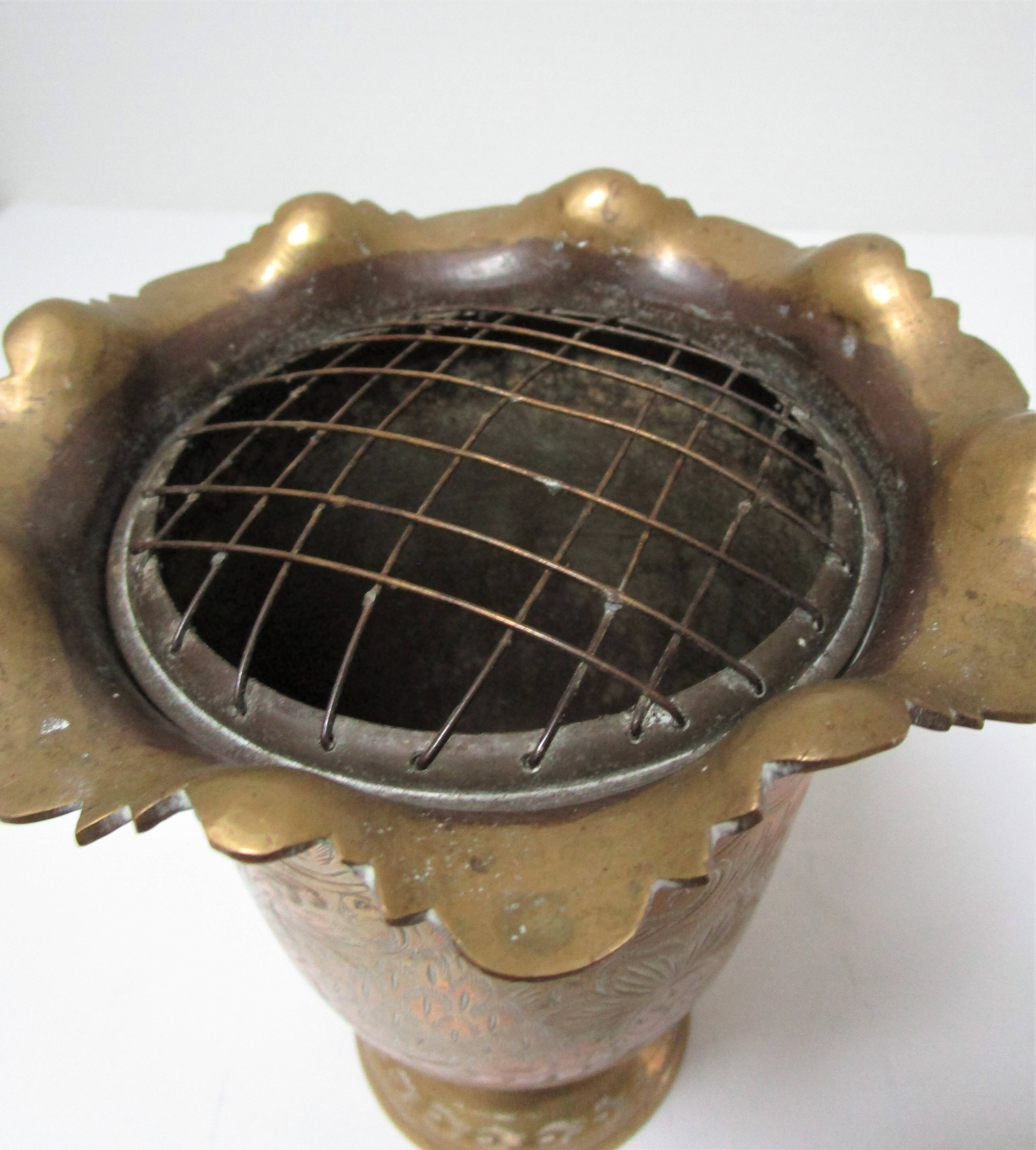 Vintage solid brass flower spike vase