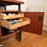 Vintage Scandinavian desk with back bookcase