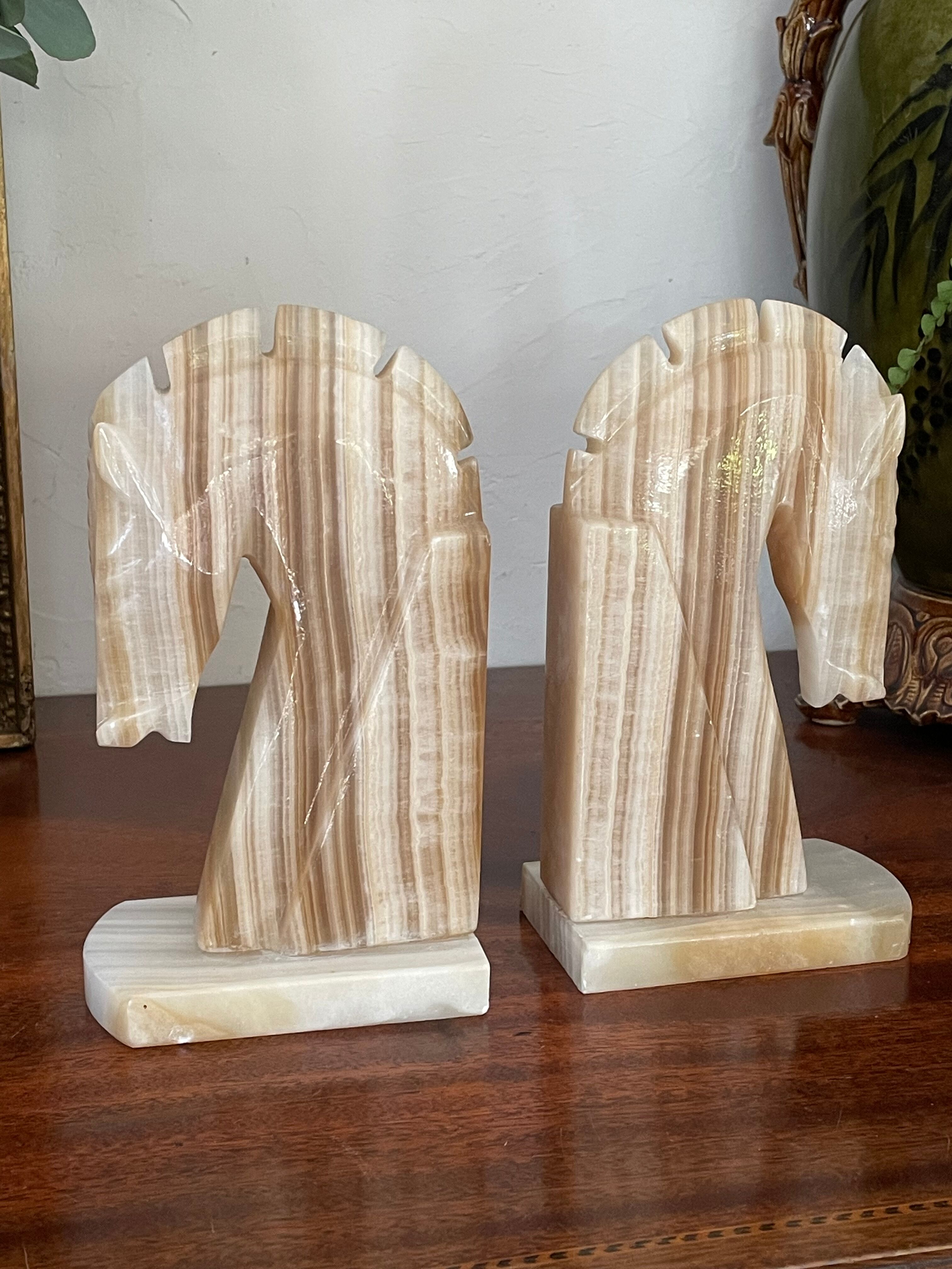 Pair of onyx bookends 19cm