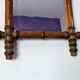 Antique turned bamboo mirror with pitted glass 45x39 cm