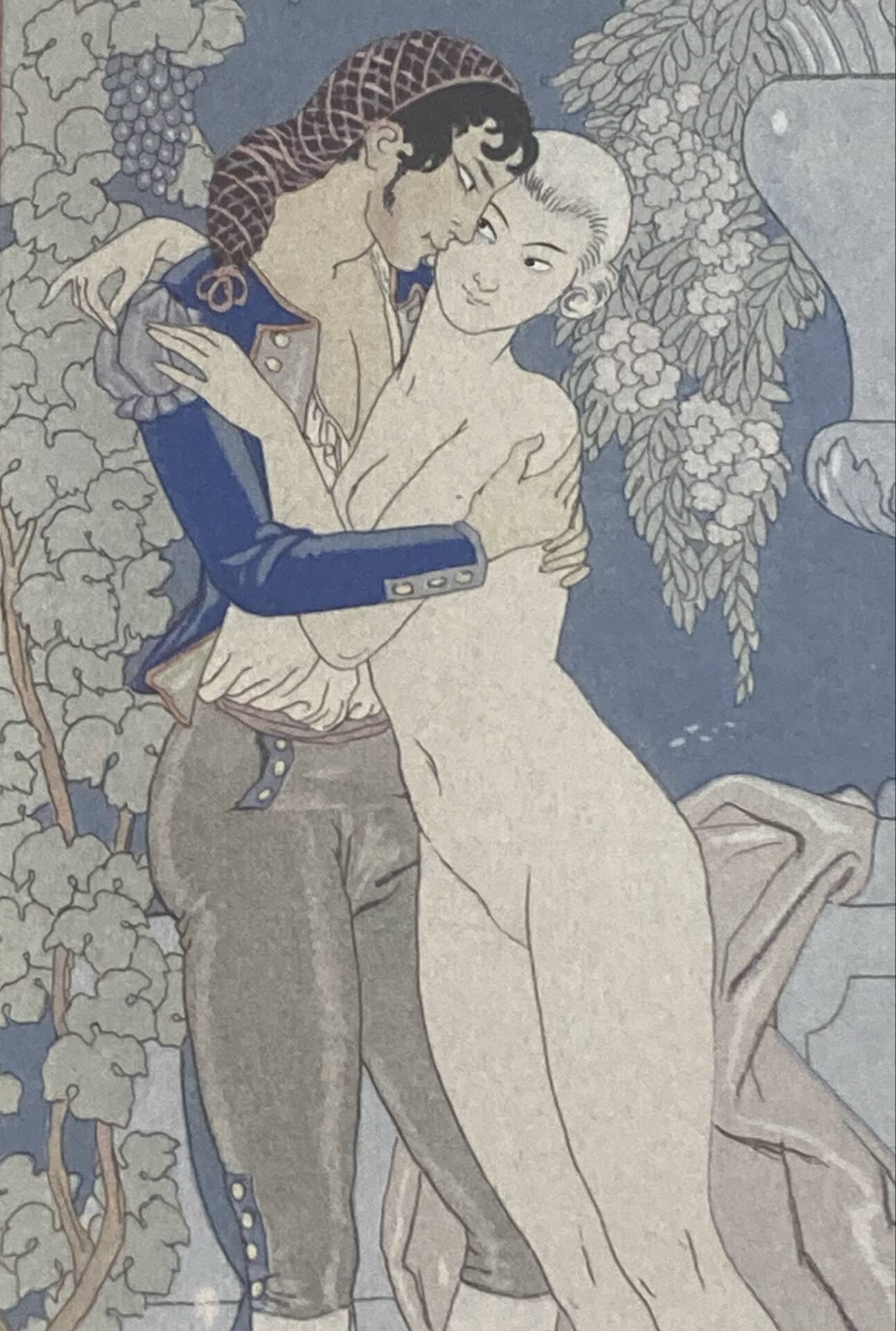 Framed lithograph signed by Georges Barbier (1882-1932)