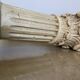 Pair of columns, corinthian style capitals in travertine, italy 1940s