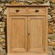 Superb antique Parisian sideboard in solid ash, industrial furniture style.