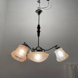 Pink Glass Art Deco Chandelier 1950’s