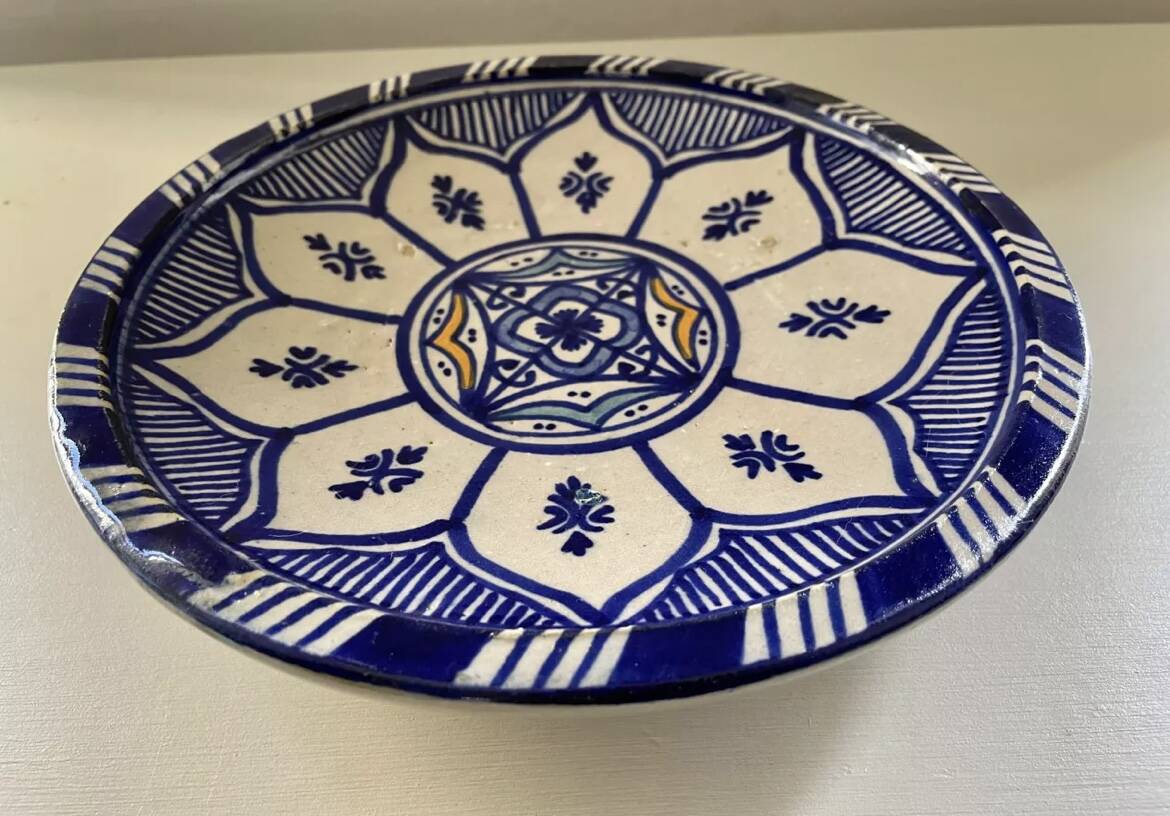 Cobalt blue Moroccan plate