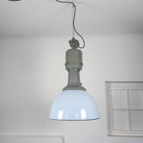 Suspension vintage en émail bleu clair de l'usine ElKo, années 1960