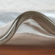 Vintage German glass plate or bowl by Hans Jürgen Richartz for Richartz Art Collection, Mathildenhütte, Solingen, Germany.