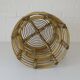 Vintage bamboo stool rattan plant stand mid-century wicker side table