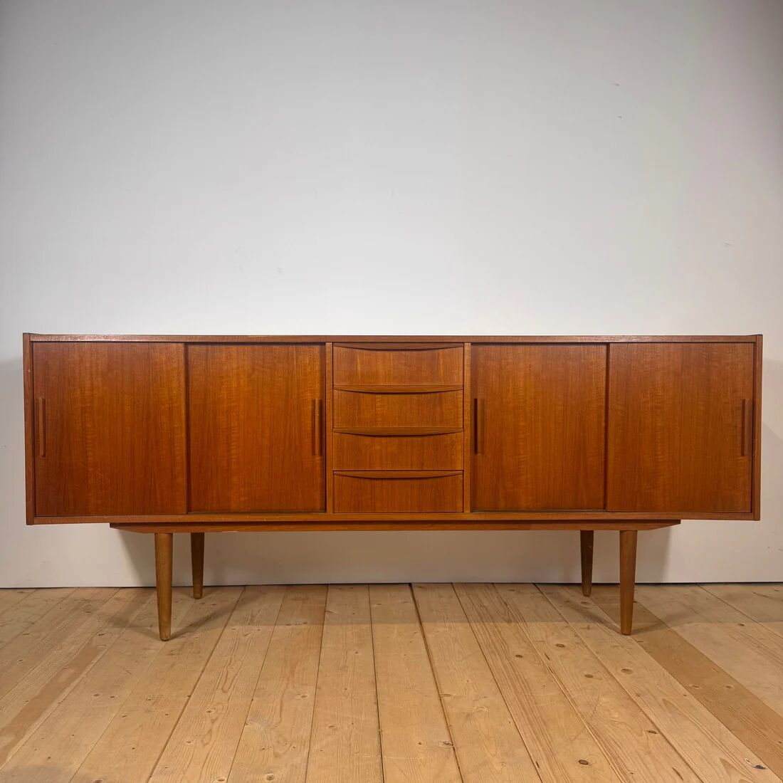 Danish four-drawer teak sideboard, 1960s