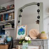 Large vintage solid wood mirror, retro, 40s