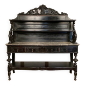 Large Napoleon III sideboard, blackened wood and ebony veneer.