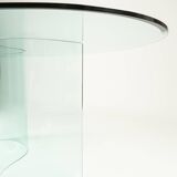 Vintage glass dining table, 1980s