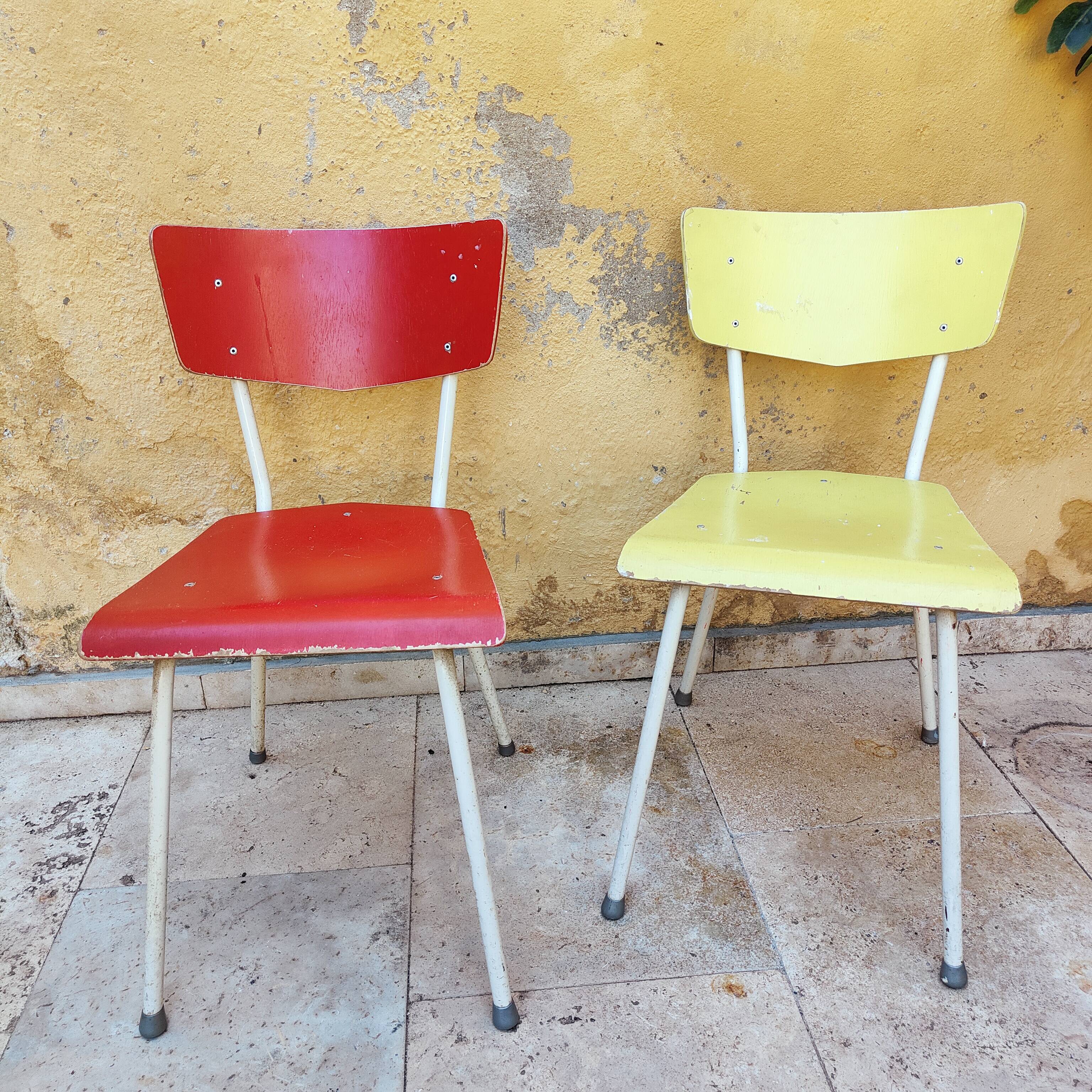 Pair of colorful chairs