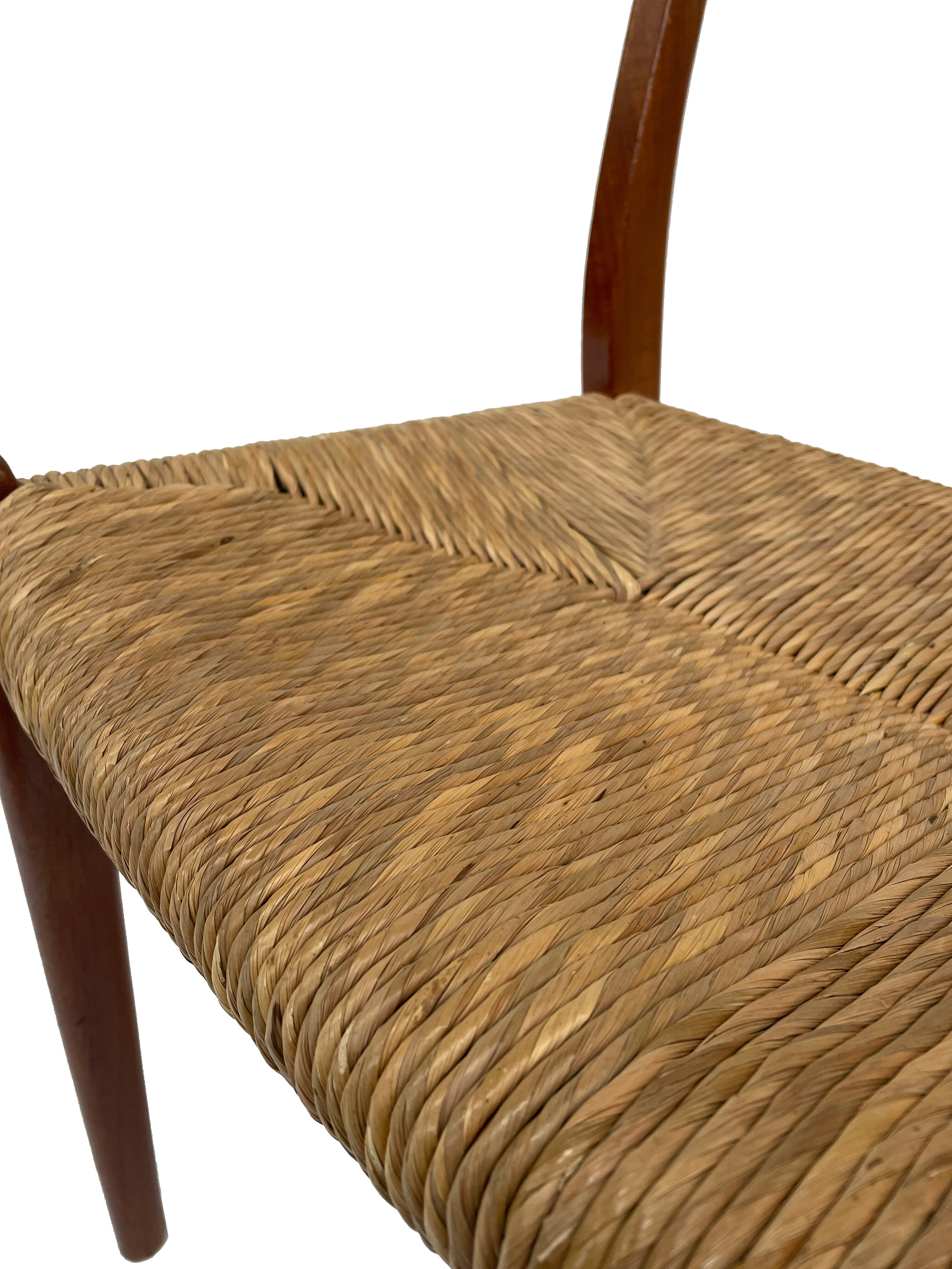 Mid-century teak dining chair by Arne Wahl Iversen for Glyngøre Stolefabric