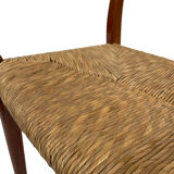 Mid-century teak dining chair by Arne Wahl Iversen for Glyngøre Stolefabric