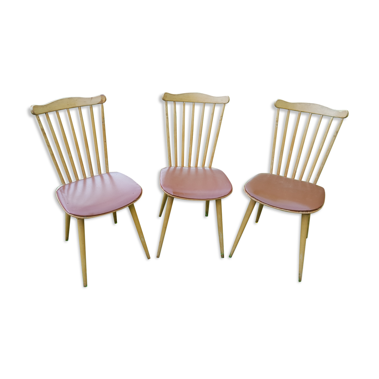 Trio of bistro chairs Baumann vintage 60s