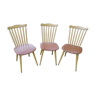 Trio de chaises bistrot Baumann vintage années 60