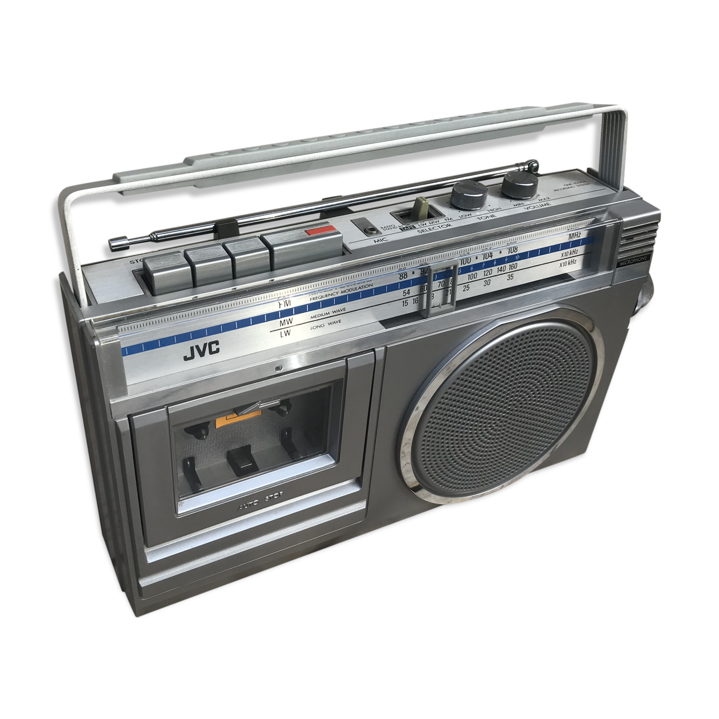 Old radio cassette recorder portable jvc rc - 250l