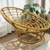 Fauteuil XL vintage en rotin / chaise coque / chaise lounge