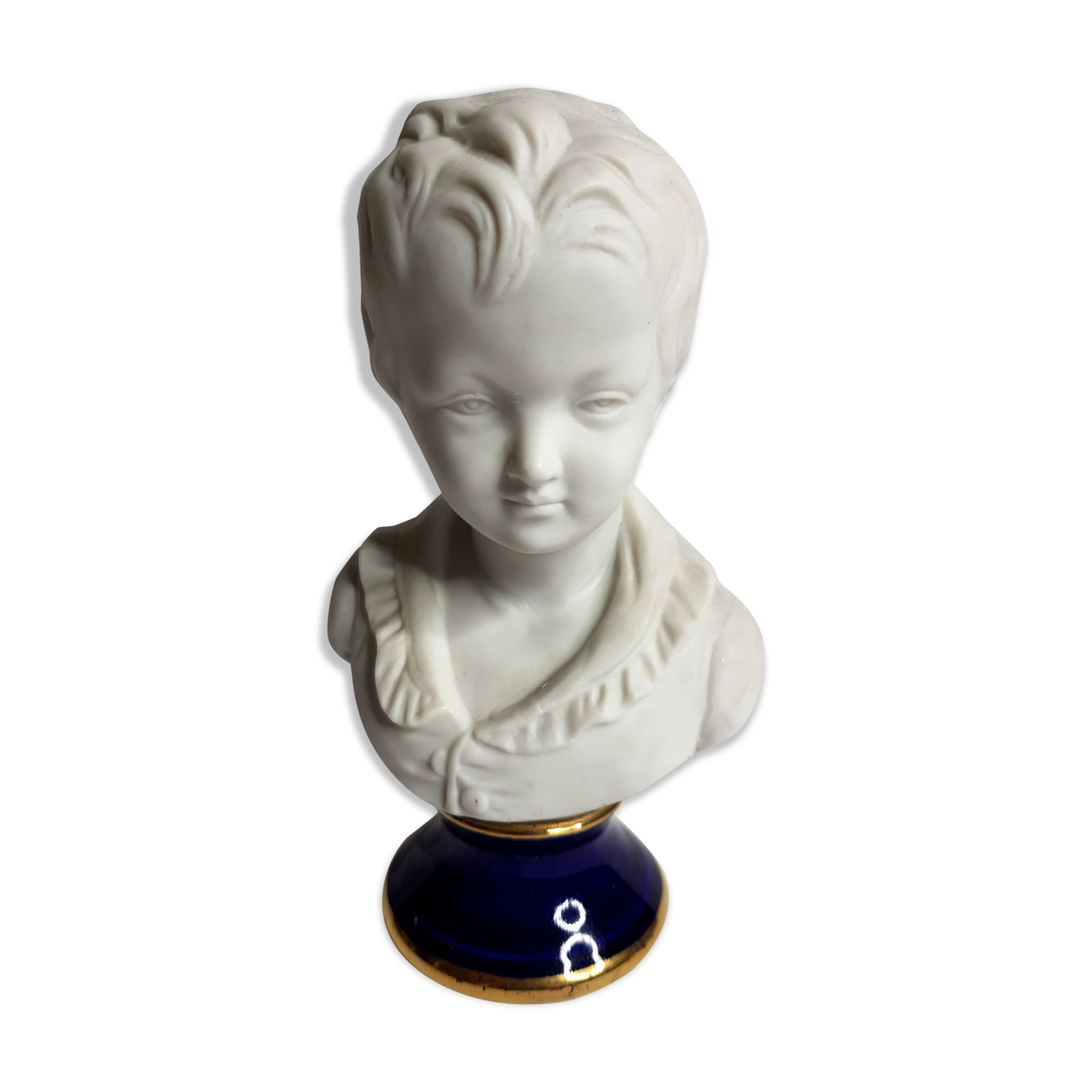 Porcelain biscuit bust, child, Alexandre Brongniart after Houdon