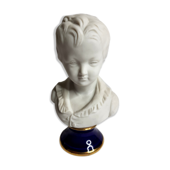 Porcelain biscuit bust, child, Alexandre Brongniart after Houdon