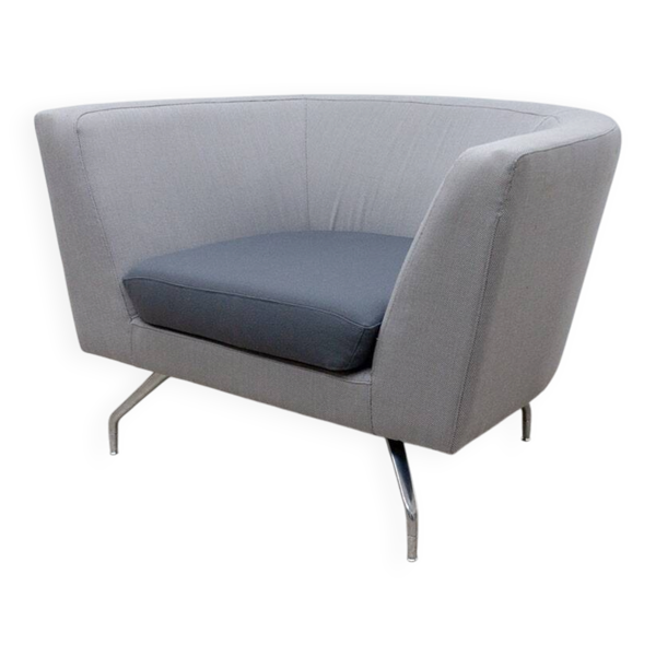 Fauteuil orangebox en tissu gris