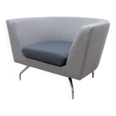 Fauteuil orangebox en tissu gris