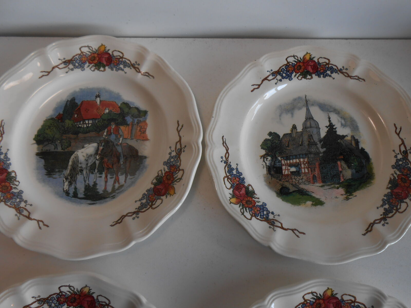 8 plates for dessert obernai Sarreguemines h.loux