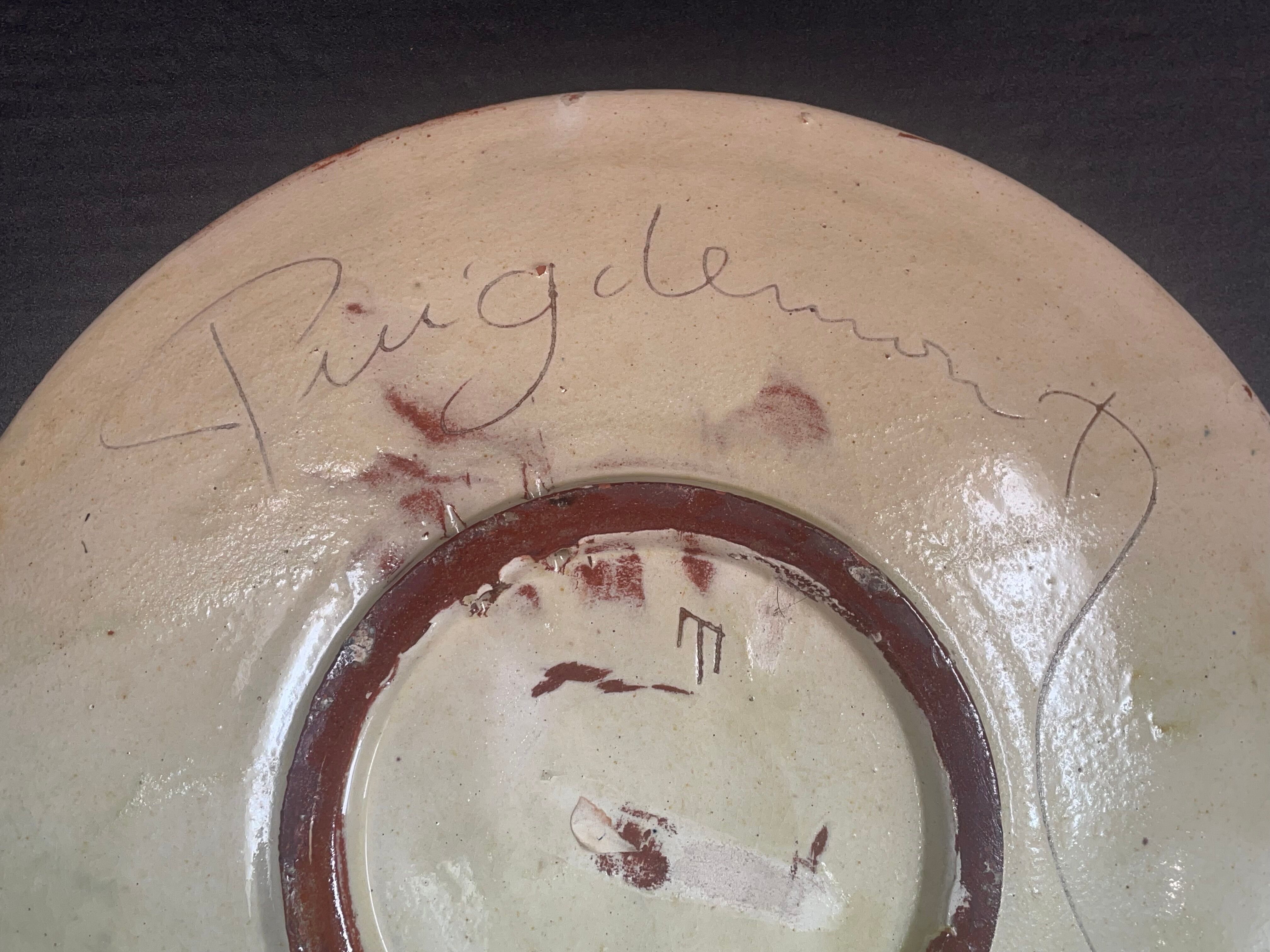 Catalan ceramic dish puigdemont fish earth enamel varnished fish